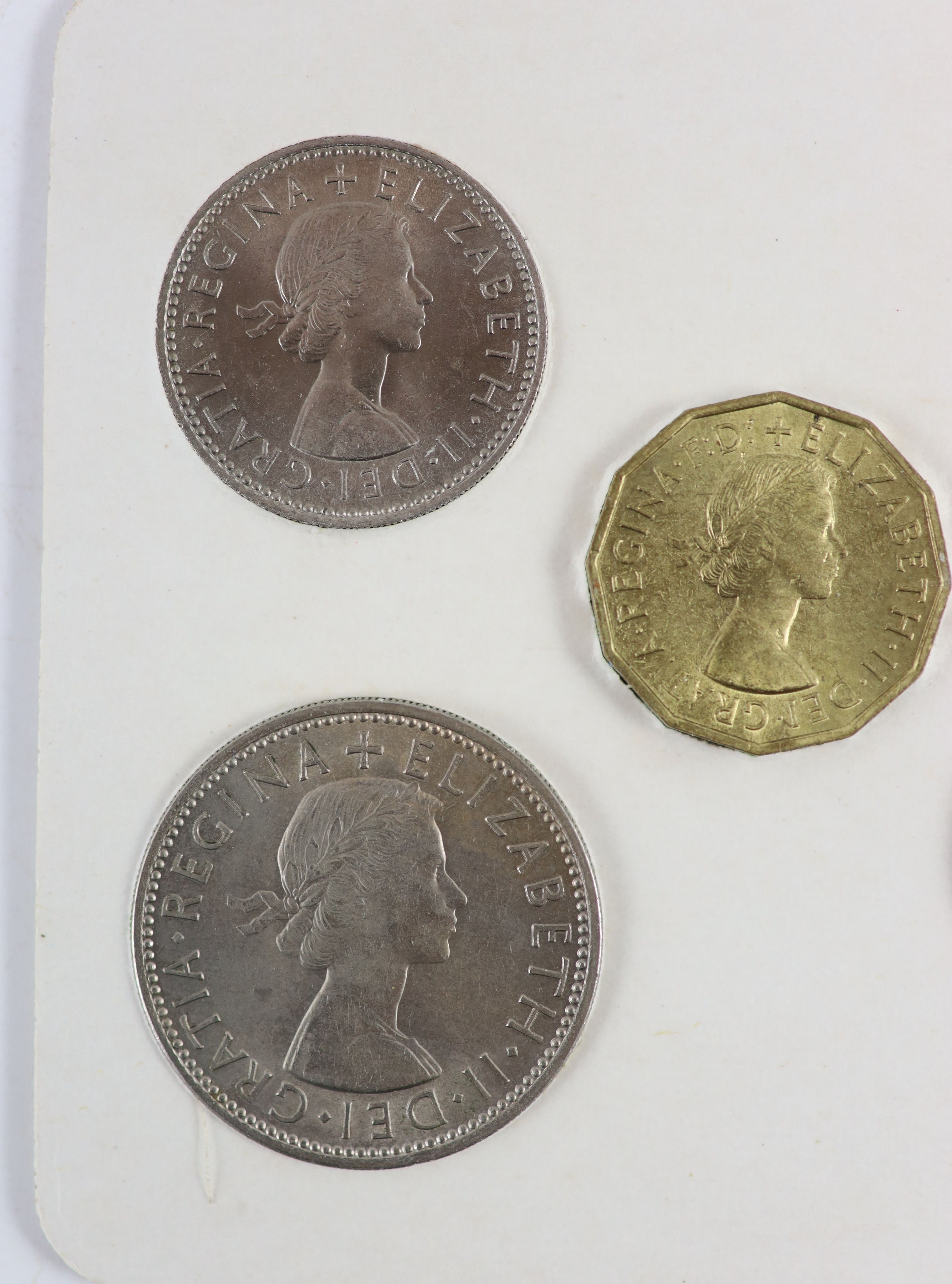 Queen Elizabeth II pre-decimal specimen coin sets for 1953 - 1967, first and second issues, all EF/UNC (15 sets), including 1954, 1957-1959 halfcrowns, florins and shillings, scarce in high grade